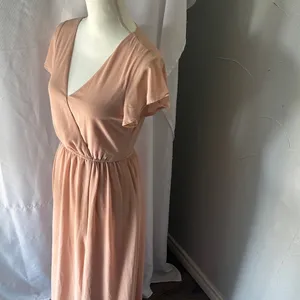 Lulu's Peach V-Neck Maxi Dress thumbnail 4