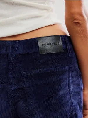FREE PEOPLE NWT We The Free Deep Trance Dropped Corduroy Jeans / Deep Seas thumbnail 5