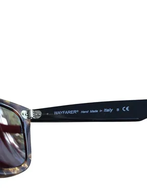 Ray-Ban Wayfarer RB2140 Sunglasses Tortoise Frame Red Lenses Italy Handmade thumbnail 5