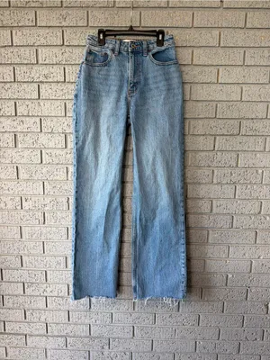 Abercrombie & Fitch High Rise 90s Relaxed Frayed Hem Jeans Size 25 thumbnail 2