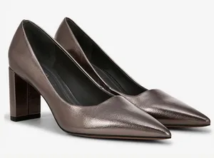 Franco Sarto Giovanna Pump- Pewter Metallic Faux Leather- Size 8.5M thumbnail 1