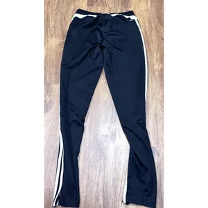 Adidas Tapered Joggers Black Trio Sweatpants Ankle Zip Climacool Track Pants XS thumbnail 4