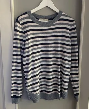 LOFT Striped Knit Sweater thumbnail 1