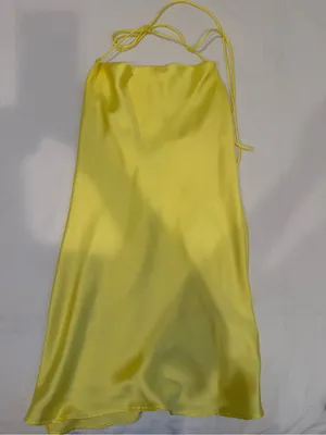 Zara Yellow Satin Cowl Neck Slip thumbnail 2
