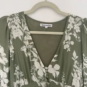 Reformation Brogan Dress in Willow thumbnail 4