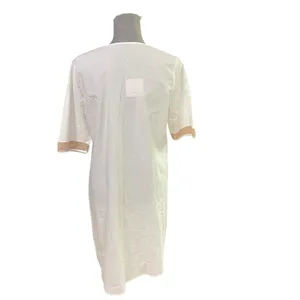 Noracora Women Size S Cotton Shift Dress Mid Sleeve Cream Embroidered Lace Neck thumbnail 4