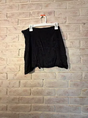 Zara Black Satin  Button Mini Skirt Size M thumbnail 4