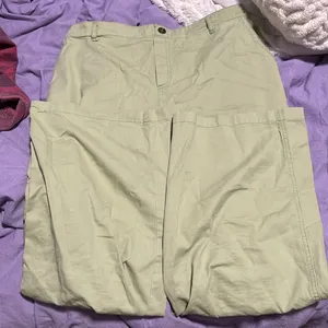 Green wide legged pants thumbnail 1