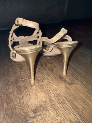 ANTONIO MELANI Gold Crystal Embellished Strappy Heels thumbnail 4