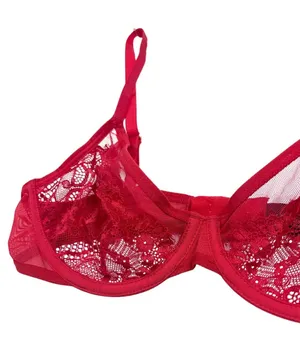 INC Red Sheer Lace Underwire Bra NWT Small thumbnail 1