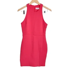 Bec &‎ Bridge Hot Pink Sleeveless Mini Sheath Dress Front Zipper Detail Size 2 thumbnail 2
