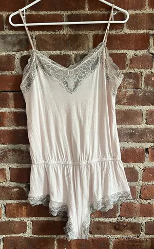 Eberjey Marry Me Teddy Pale Pink Lace Trim Size Small thumbnail 1