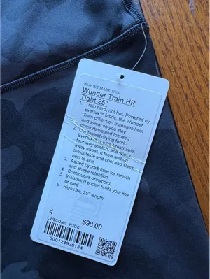 Lululemon Wunder Train High Rise 25” Heritage Camo Deep Coal Black Size 4 NWT thumbnail 4