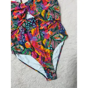 Eloquii Floral One Shoulder Cutout One Piece Swimsuit Tropical Print Size 16 XL thumbnail 4