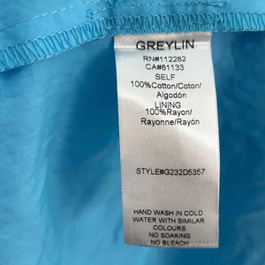 Greylin Blue‎ Cotton Wrap Midi Dress Puff Sleeve Tiered Pockets M Cottagecore thumbnail 8