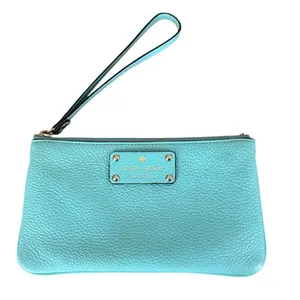 Kate Spade Chrissy Berkshire Wristlet Purse Wallet Blue Leather thumbnail 1