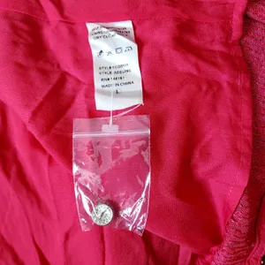 NWT Body Love Hot Pink Sequin Wrap Long Sleeve Party Dress LG holiday bling midi thumbnail 15