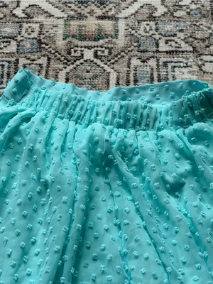 Lucy in the Sky Aqua Green Flowy Shorts Elastic Waist Lined Textured Lightweight Women’s XS/S thumbnail 4