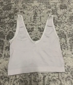 Target White  Ribbed Tank thumbnail 1