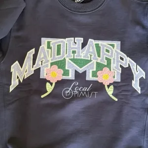 Madhappy Blizzard Graphic Logo Crewneck Sweatshirt Navy XS NWT Streetwear thumbnail 4