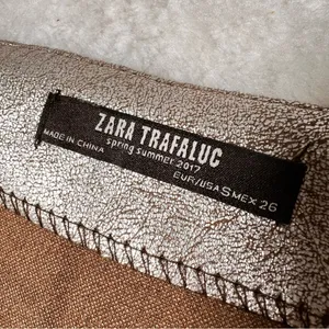 Zara Trafaluc Metallic Silver Faux Wrap Mini Skirt thumbnail 7