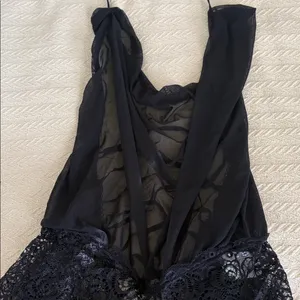 2X Avid Love Black Lace halter Chemise Teddy lingerie intimates thumbnail 2