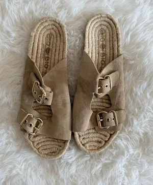Bio Bio Suede Double Buckle Espadrille Slide Sandals thumbnail 1