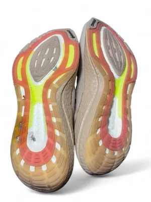 adidas woman Light Beige Knit Running Sneakers thumbnail 3