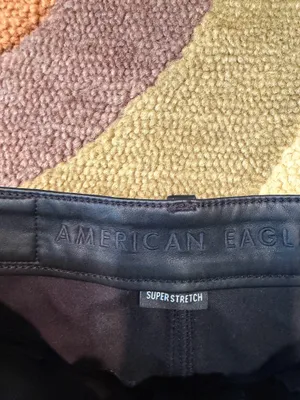 American Eagle Outfitters Black Faux Leather High Rise Cuffed Mini Shorts Size 0 thumbnail 3