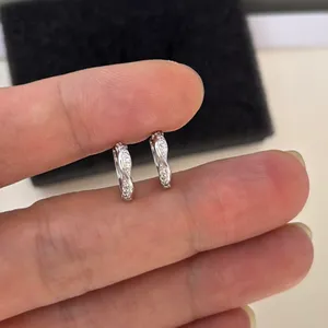 13mm CZ Small Hoop Earrings for Men Women Streetwear Punk Hip Hop Unisex Earring thumbnail 6