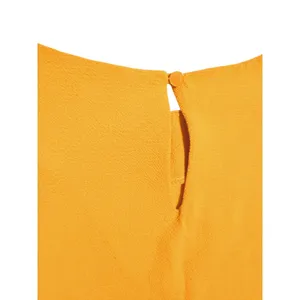 Monteau Los Angeles Mustard Yellow Ruffle Shoulder Sleeveless Blouse Large thumbnail 6
