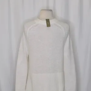 NWT!! J. CREW High Rib Pullover Sweater Wool Alpaca Solid‎ Ivory Minimalist XXS thumbnail 10
