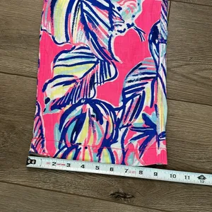 Lilly Pulitzer Galley Linen Pants Tiki Pink Cabana Crazed Linen Size 4 thumbnail 10