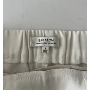 Aritzia Babaton Cohen Pants Pleated Cropped Trousers 4 Ivory thumbnail 4