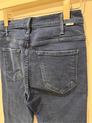 MOTHER The Hustler High-Rise Frayed Ankle Jeans Sz 27 Floral Poppies Embroidered thumbnail 4