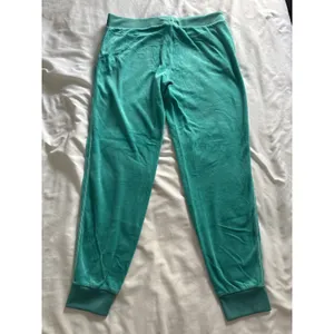 Juicy Couture Velour Pants Jogger Turquoise Blue Green Women's Large Y2K Sport thumbnail 8