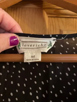 Loveriche Black & White Polka Dot Long Dress - Size M thumbnail 5