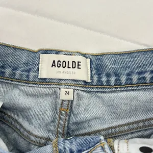 Agolde Long Parker Distressed Denim‎ Shorts Light Wash Button-Fly Womens 24 thumbnail 6