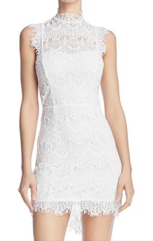 Free People size medium white lace mini dress new bridal anthro open back thumbnail 1