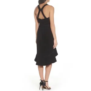 Foxiedox Aviana High Low Halter‎ Dress in Black Size Extra Small thumbnail 2