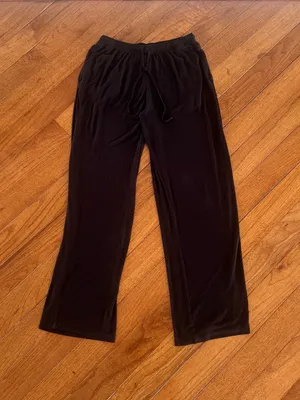 Uniqlo Black Wide Leg Drawstring Easy Pants Size Small thumbnail 2