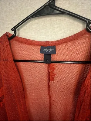 Daytrip Burnt Orange Boho Lace Duster Kimono Cardigan thumbnail 4