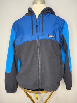Patagonia Hooded Fleece Jacket - Blue & Black thumbnail 1