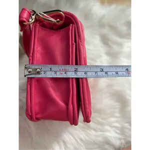 Valentino Orlandi Pink Quilted Crossbody Vegan Leather Purse Barbiecore thumbnail 8