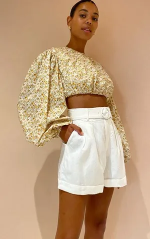 Significant Other Puffed-Sleeve‎ Floral Blouse US 4 Casual Boho Fall Flower thumbnail 1