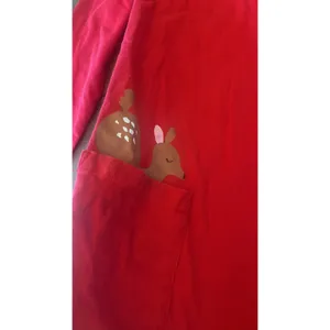 Hanna Andersson Peeking Deer Pocket Dress Womens Size 8 Red Woodland Cotton thumbnail 2