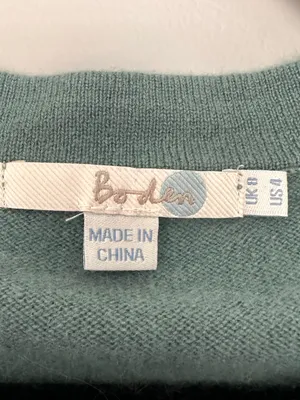 Boden 100% Cashmere Cropped Cardigan Pleated Neck Sage Green Size US 4 thumbnail 8
