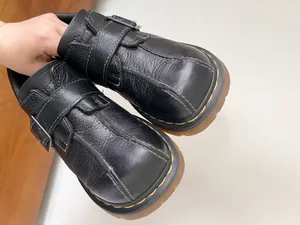 Dr Martens • vintage 12282 platform shoes black leather monk strap chunky thumbnail 4