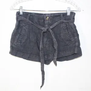 American Eagle Woman’s Black Hi Rise Denim Shorts W/ Belt Deisgn — Size 0 thumbnail 2