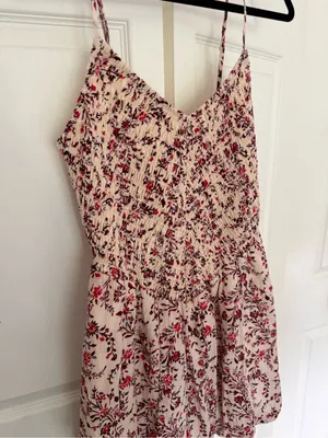 NWT American Eagle Bella Floral Bubble Mini Dress in Cream Size Medium thumbnail 4